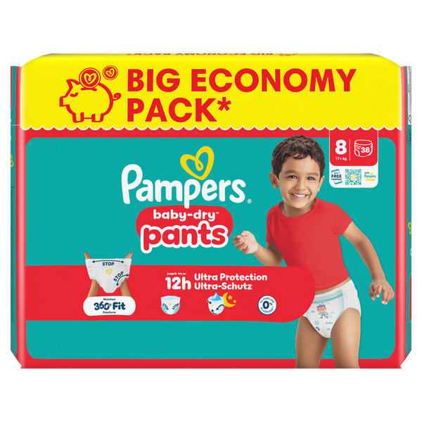 PAMPERS Baby Dry Pants Gr. 8, Extra Large 17+ kg, (verschiedene Verpackungsgrößen)