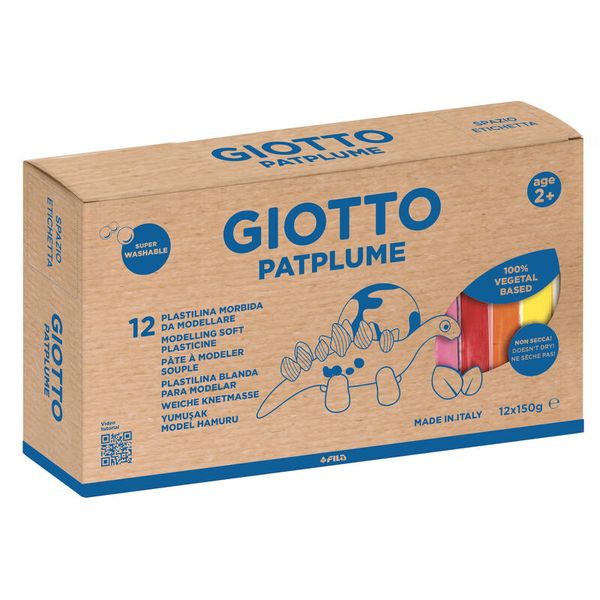 GIOTTO Patplume Kinder-Softknete, 12 x 150g, farbig sortiert GIOTTO Patplume Kinder-Softknete, 12 x 150g, farbig sortiert