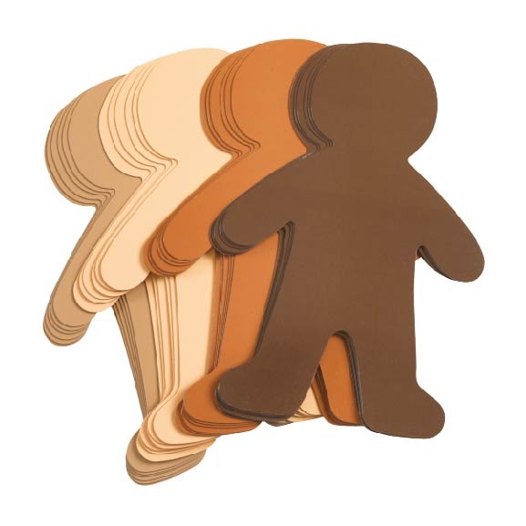Menschenformen aus Pappe in Hautfarben, 24 St. in 4 Hauttönen Menschenformen aus Pappe in Hautfarben, 24 St. in 4 Hauttönen