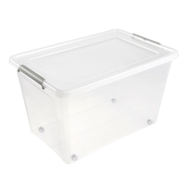 Box 60l mit 4 Rollen, Deckel mit Schiebeverschluss Box 60l mit 4 Rollen, Deckel mit Schiebeverschluss