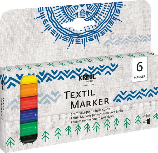 Textilmarker, Stoffmarker, Kreul, Nähzubehör, 6er Set