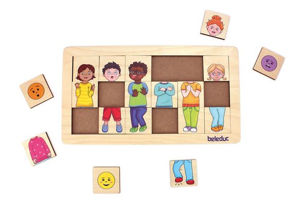 Match & Mix Puzzle Emotionen, Holz, 30 Teile, ab 4 Jahre
