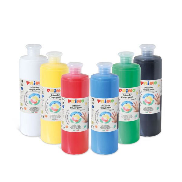 Fingerfarben, Farben-Set, Farbflaschen, Plastikflaschen, Primärfarben