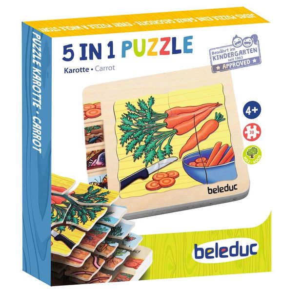 Lagen-Puzzle Karotte, 30 Teile, Holz, ab 4 Jahre Lagen-Puzzle Karotte, 30 Teile, Holz, ab 4 Jahre