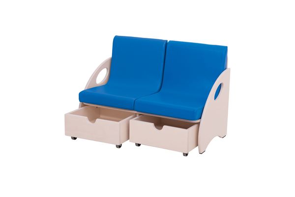Sitzsofa mit Rollschubladen