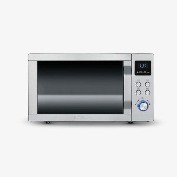 Mikrowelle, Backofen, Silber, Digitaldisplay, Knopfsteuerung