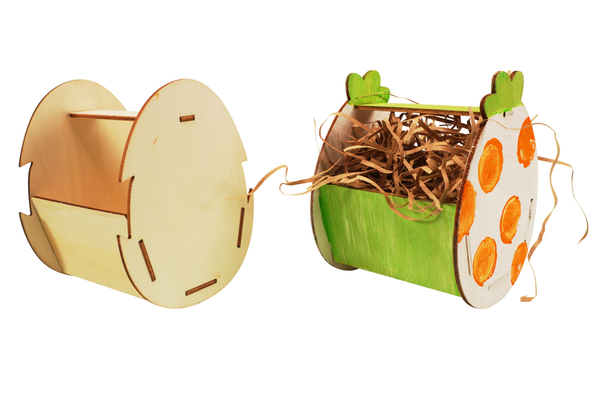 Osterkorb zum Stecken aus Holz, 6 Stück Osterkorb zum Stecken aus Holz, 6 Stück