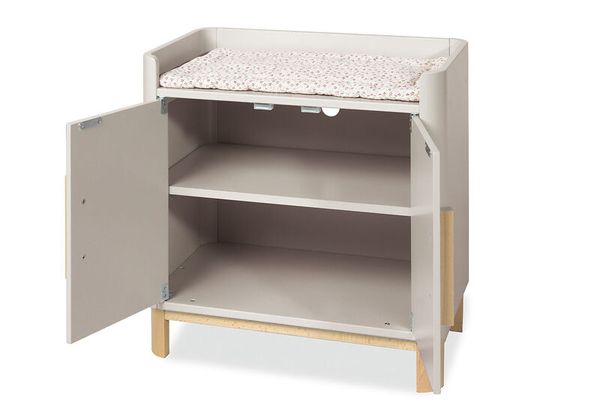 Kleiderschrank, Nachttisch, Holz, 2-türig, Wickelaufsatz
