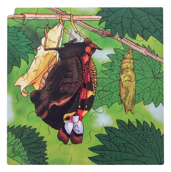 ROLF EDUCATION Circle of life Puzzle, Schmetterling, Holz, 86 Teile, ab 3 Jahre