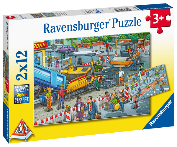 RAVENSBURGER Puzzle Straßenbaustelle, 2 x 12 Teile, ab 3 Jahre RAVENSBURGER Puzzle Straßenbaustelle, 2 x 12 Teile, ab 3 Jahre