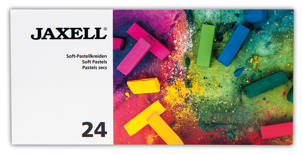 JAXELL Soft-Pastellkreide Set, 24 halbe Stifte im Kartonetui 