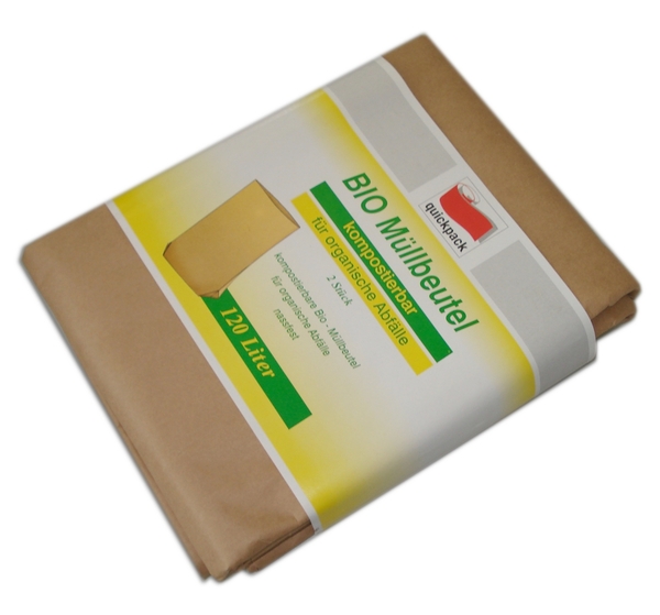 Kompostierbarer Biomüllsack aus Papier, 120 l, 2 Stück