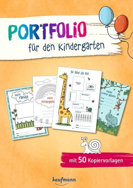 Kinderportfolio, Kopier Vorlagen, Giraffe, Schnellhefter, Kinderzimmer