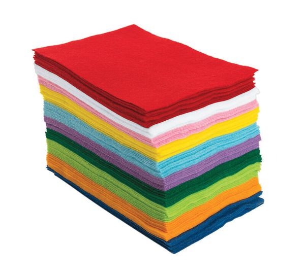 Bastelfilz, 15 x 23 cm, 100 Platten, farbig sortiert