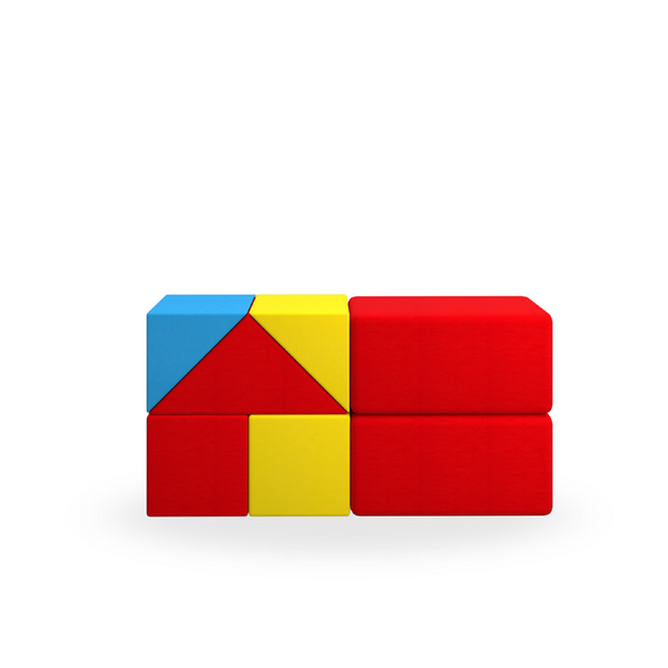 Konstruktionsspielzeug, Holzbausteine, bunte Blöcke, geometrische Formen, Stapelblöcke