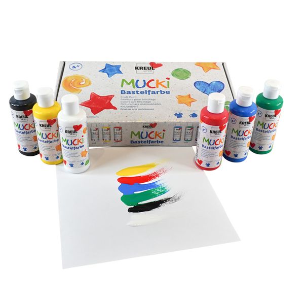 KREUL MUCKI Bastelfarbe, 6er Set à 80 ml