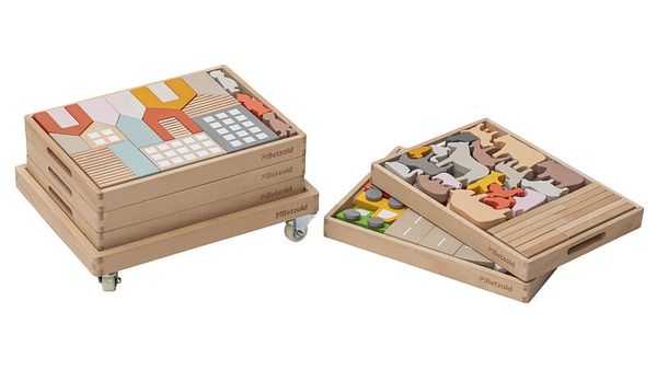 holzspiel, puzzle, päckchen, stunden, wurf