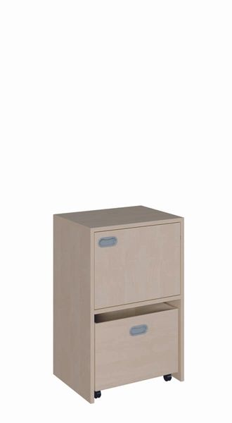 Schrank, hohe Sockelnische, 1 Rollkasten, Fach (B/H/T: 52 x 80 x 40 cm)