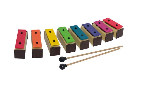 xylophon, holzblock, mallet, farbblock, musikspielzeug