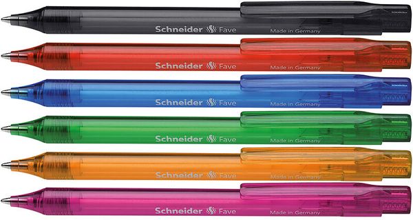 Schneider Kugelschreiber-Set Fave, 50 Stifte farblich sortiert, Mine in Blau