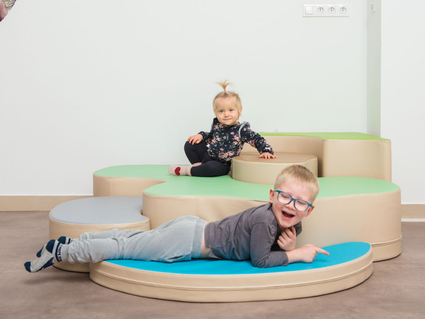 baby, kinder, spielmatte, weiche stufen, runde plattform