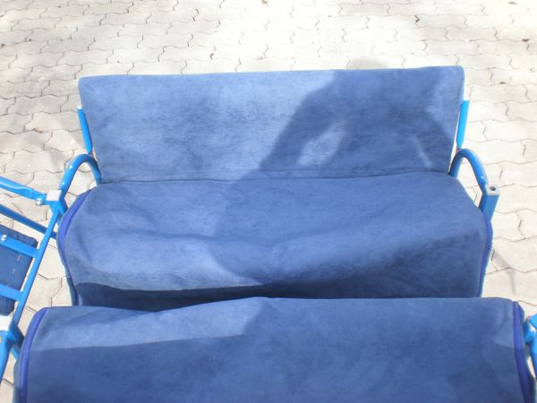 blau, sofa, kissen, stoff, stuhl