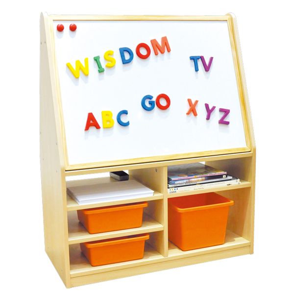 Regalkombination mit Kreidetafel und Magnetboard