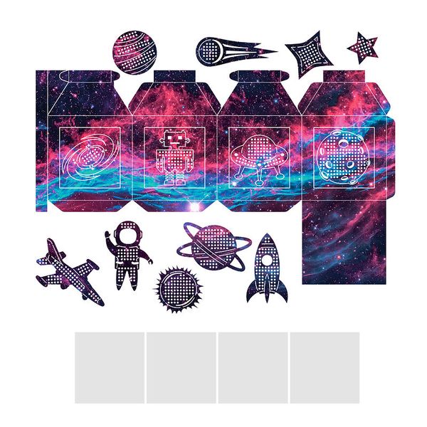 Laternen-Rohling Bastelset, eckig, Nebula, 1 Set