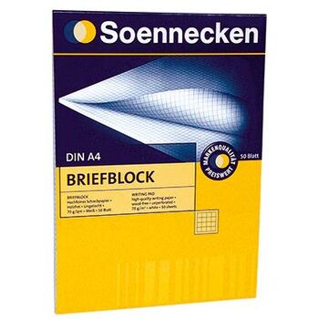 Briefblock DIN A4, holzfrei, kariert, 1 Stück Briefblock DIN A4, holzfrei, kariert, 1 Stück