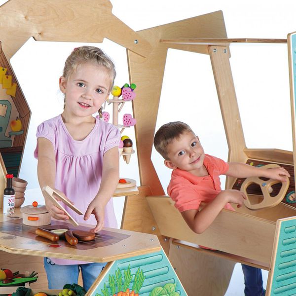 ERZI Foodtruck aus Holz,Indoor,  LxBxH: 93,8 x 173,3 x 136,7 cm ERZI Foodtruck aus Holz,Indoor,  LxBxH: 93,8 x 173,3 x 136,7 cm