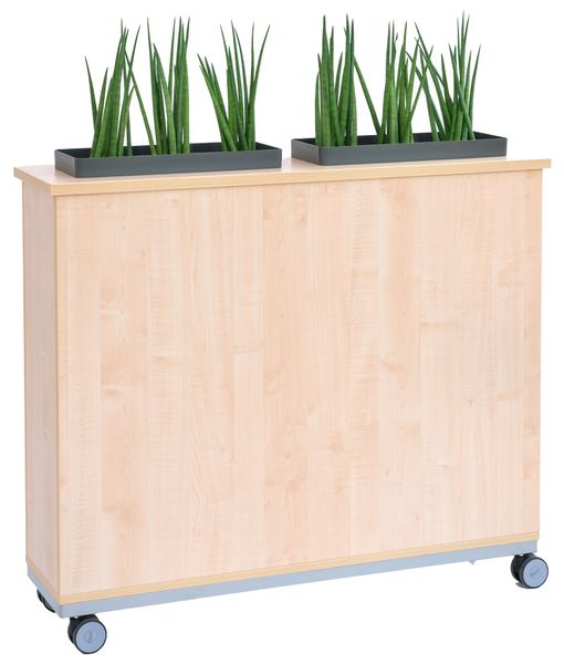 Pflanzenhalter, Rollcontainer, Beistelltisch, Holzfront, Rollwagen