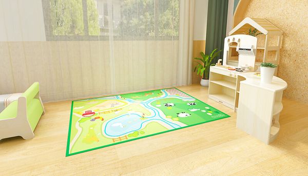 Spielteppich Farm / Bauernhof 200 x 150 cm, rutschfeste Unterseite