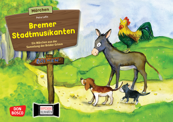 Buchcover, Märchenbuch, Don Bosco, Bremer Stadtmusikanten, Tierfigur