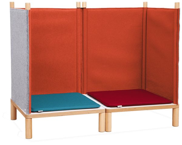 Akustik-Sofa Sila klein, Sitzhöhe 18 cm, Farbkombination wählbar