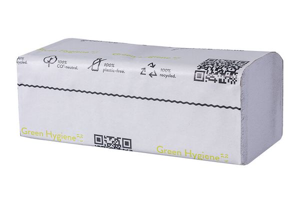 GREEN HYGIENE Vorratspack Handtuchpapier 2-lagig, FRIEDA, weiß, V-Falz, 25x23 cm, 2 x 4.000 Blatt