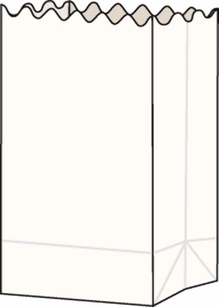 FOLIA Papier-Lichtertüten, weiß/transparent, klein (19x11x7,5 cm), 5 Stück