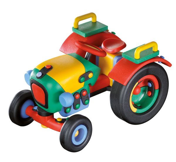 Holzspielzeug, Wagen, Traktor, Bunt, Kinderfahrzeug