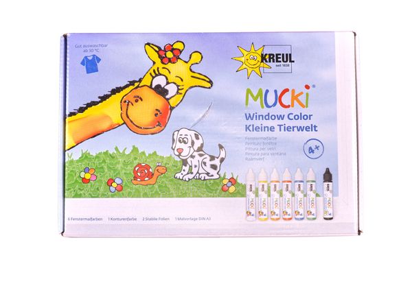 Kinderfarbe, Acrylstifte, Fenstermalerei, Tierwelt, 6 Stifte