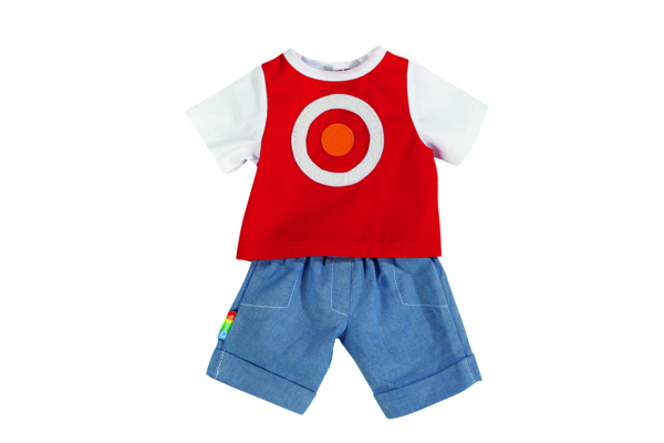 Puppenkleidung Shorts Set blau, 40 cm