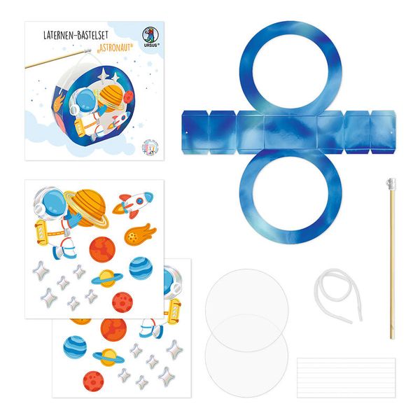 Laternenset, Astronaut, Weltraum, Stickerbogen, Bastelset