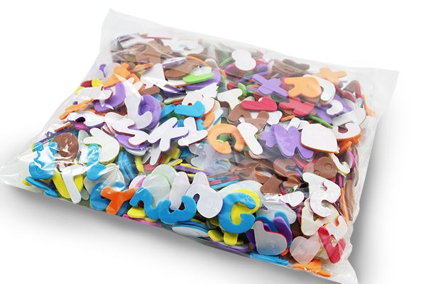 ELVIRAS Moosgummi Buchstaben und Zahlenmix, 2,5 cm, selbstklebend, 1.000 Stück