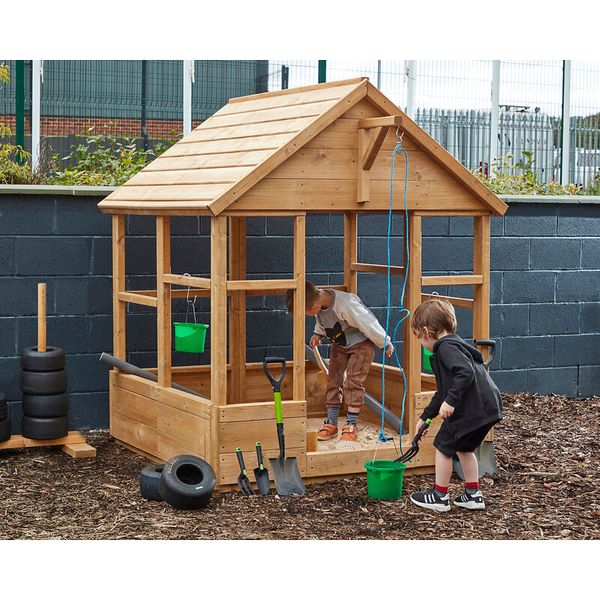 Sandspielhaus mit Seilzug, LxBxH: 163x163x196 cm