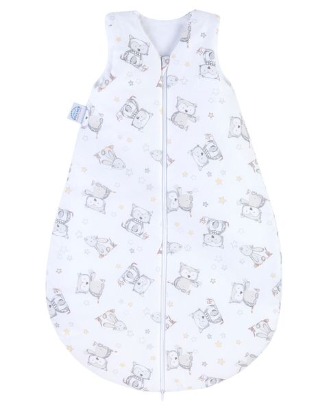 Baby-Schlafsack, Babysack, Schlafsack, Weiß mit Druck, Reißverschluss