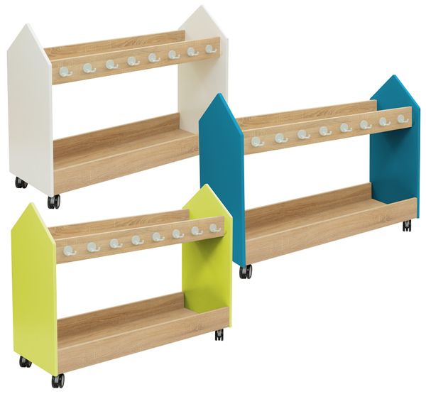 BETZOLD EduCasa Taschenwagen mit 16 Doppelhacken, LxBxH: 45 x 123 x 97 cm