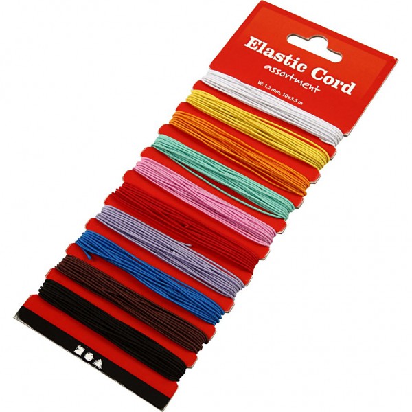 Gummiband, farbig sortiert, 10 x 3,5 m Gummiband, farbig sortiert, 10 x 3,5 m