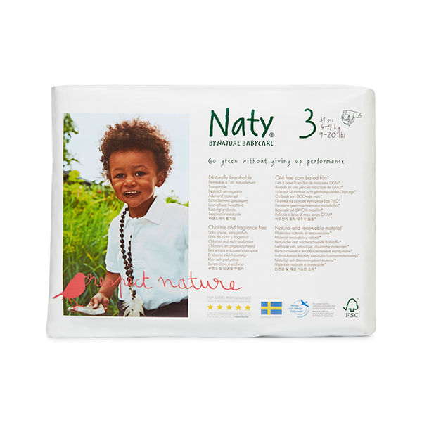NATY Ökowindeln, Größe 3 (4-9 kg), 30 Stück