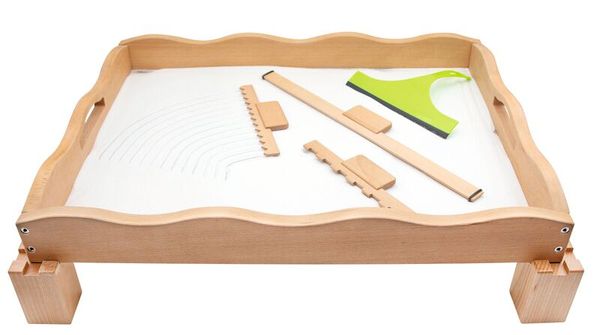 Große Sandwanne "Zengarten" mit Standfüßen, 68 x 52,2 cm Große Sandwanne "Zengarten" mit Standfüßen, 68 x 52,2 cm
