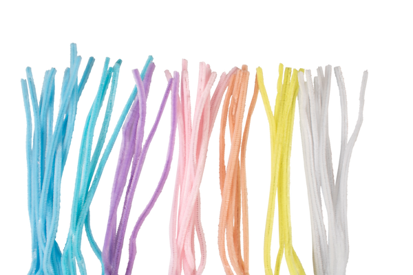 ELVIRAS Pfeifenputzer pastell, 50 cm lang, Ø 8 mm, farbig sortiert, 50 Stück