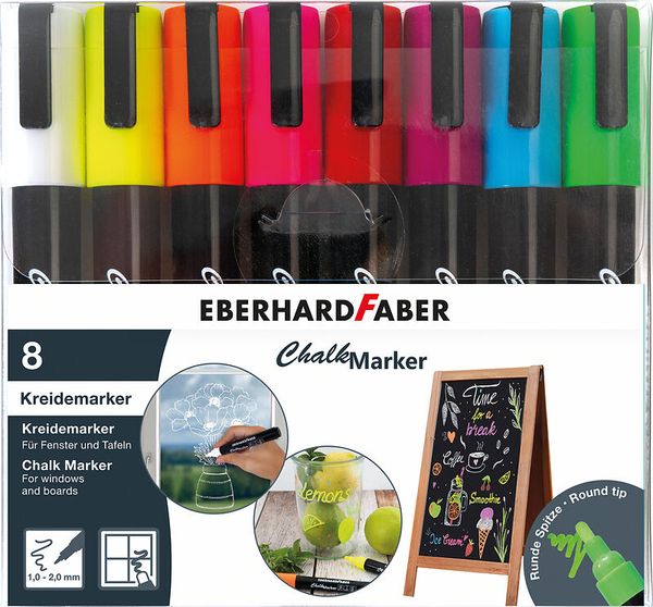 Kreide Marker, Chalk Marker, 8er Pack, Fenster Tafeln, Textmarker