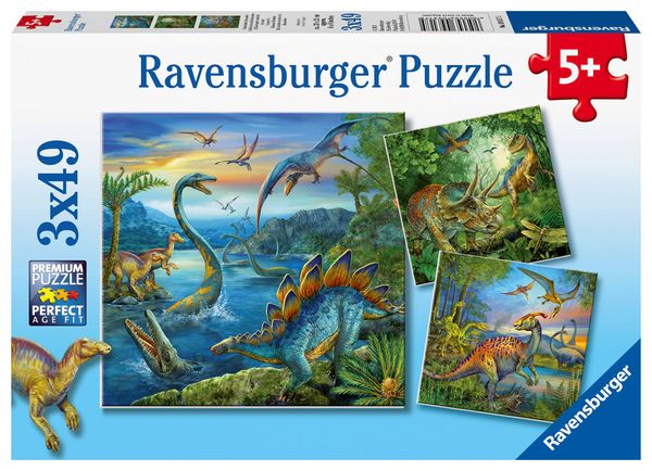 puzzle, dinosaurs, jigsaw, dinosaurs set, prehistoric scene